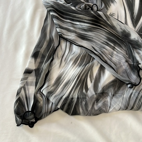 NWOT Handmade Sheer Kimono w/ Split Side Hem and Matching Scarf - Picture 4 of 5